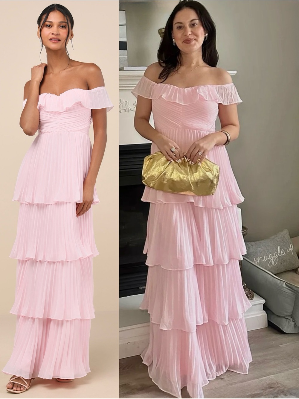 LULUS Pleated Chiffon Sweetheart Ruffle Off Shoulder Tiered Fairycore Dress 1X